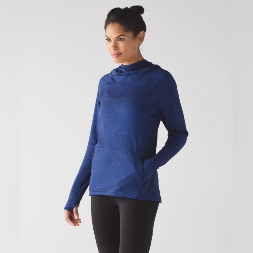 LULULEMON | Ready To Rulu Hoodie Running Luon Spray Jacquard Sapphire Blue Black